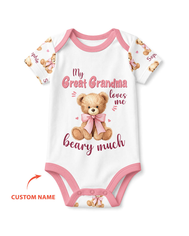 Grandma/... Loves Me Beary Much Personalized Bamboo Bodysuit