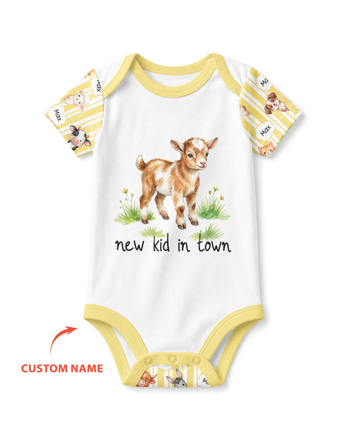 New Kid in Town Custom Name Bamboo Bodysuit