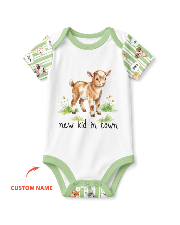 New Kid in Town Custom Name Bamboo Bodysuit