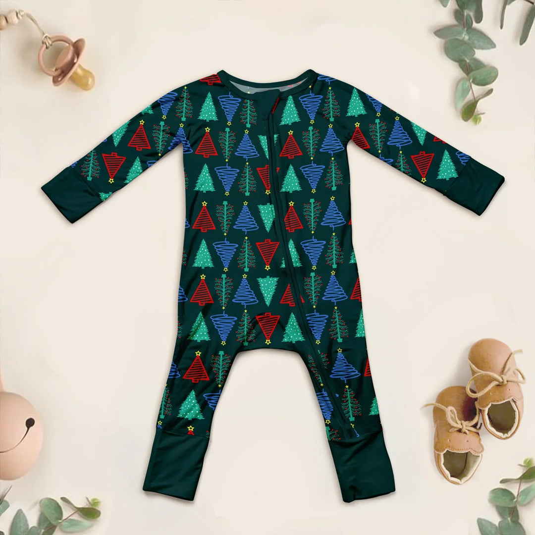 Christmas Tree Bamboo Pajamas for Baby – Cozy and Elegant , Christmas Tree Bamboo Pajamas for Baby – Cozy and Elegant - Long Pajama / 18-24M