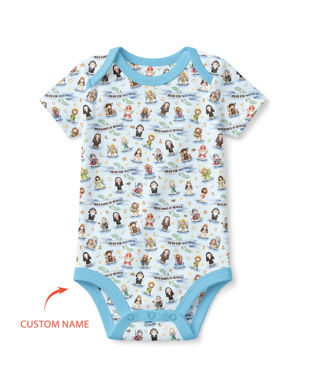 Holy Saints of Heaven Custom Name Bamboo Bodysuit