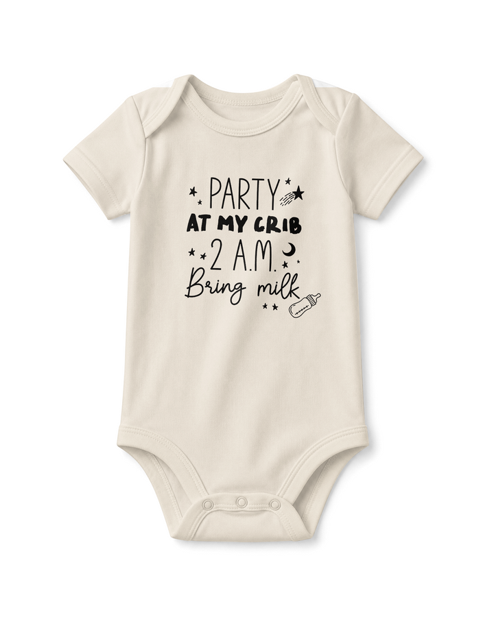 Party at My Crib 2AM Bring Milk Baby Bamboo Bodysuit