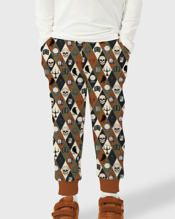 Retro Gothic Halloween Patchwork Bamboo Jogger