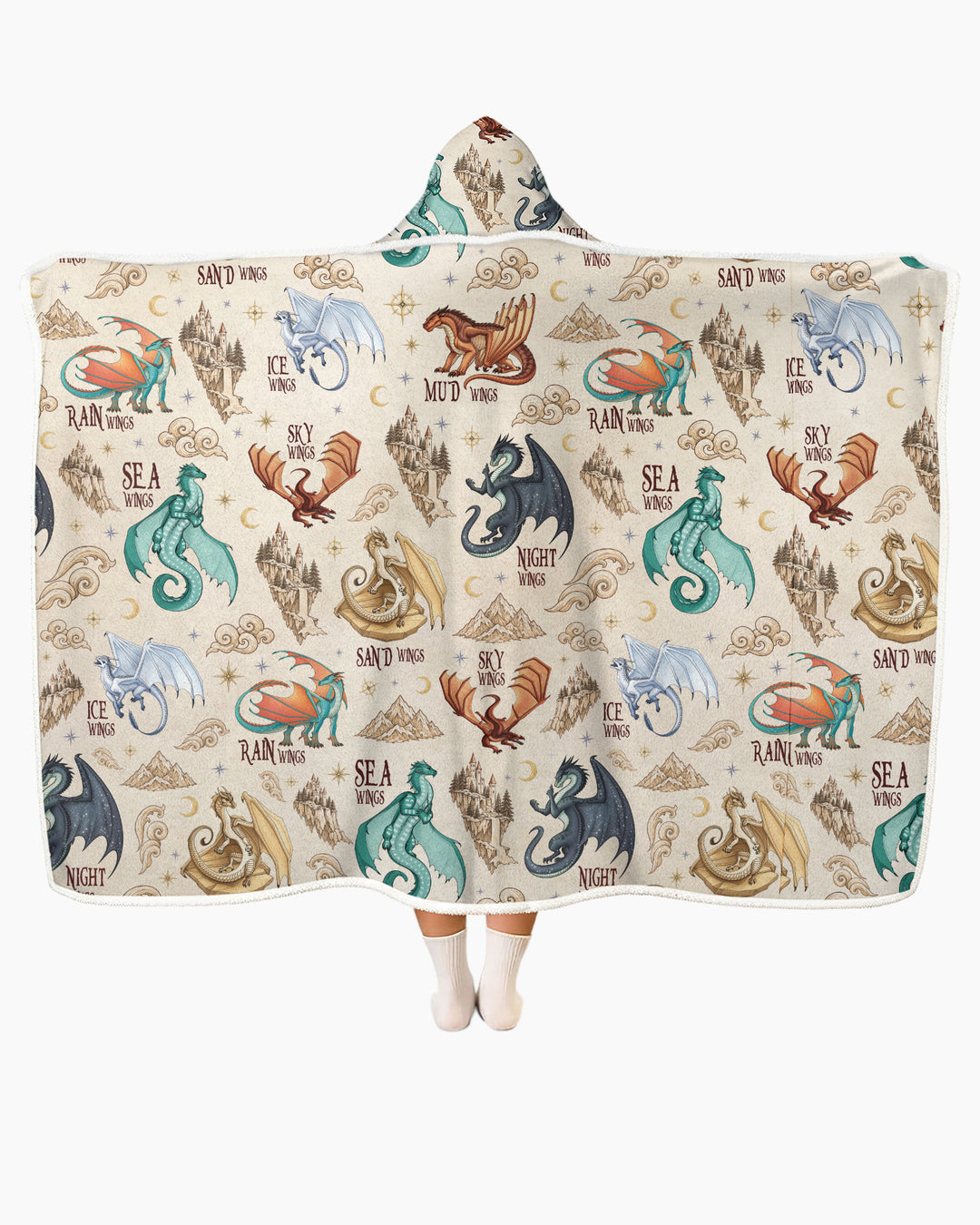 Elemental Dragons Bamboo Wearable Hooded Blanket