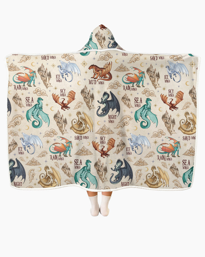 Elemental Dragons Bamboo Wearable Hooded Blanket