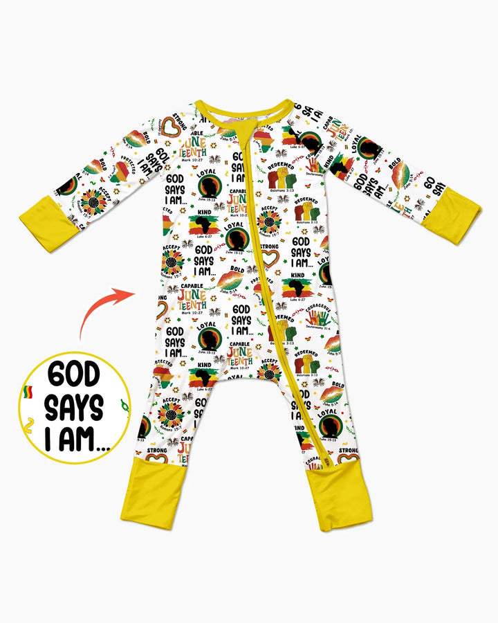God Says I Am Juneteenth Bamboo Convertible Zippy