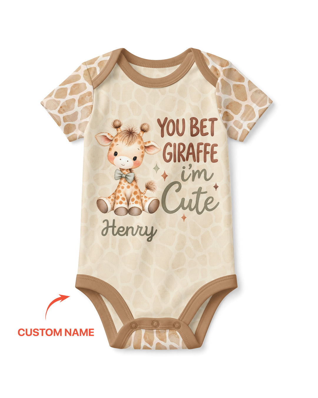 Personalized You Bet Giraffe I'm Cute Bamboo Bodysuit