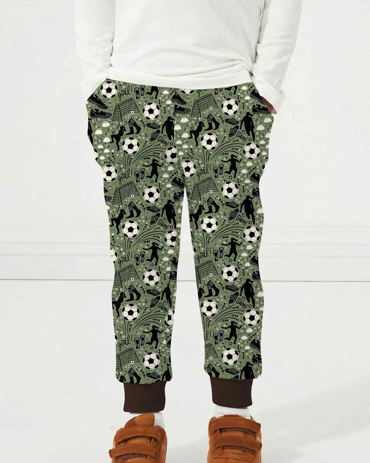 Sage Green Soccer Dreams Bamboo Jogger