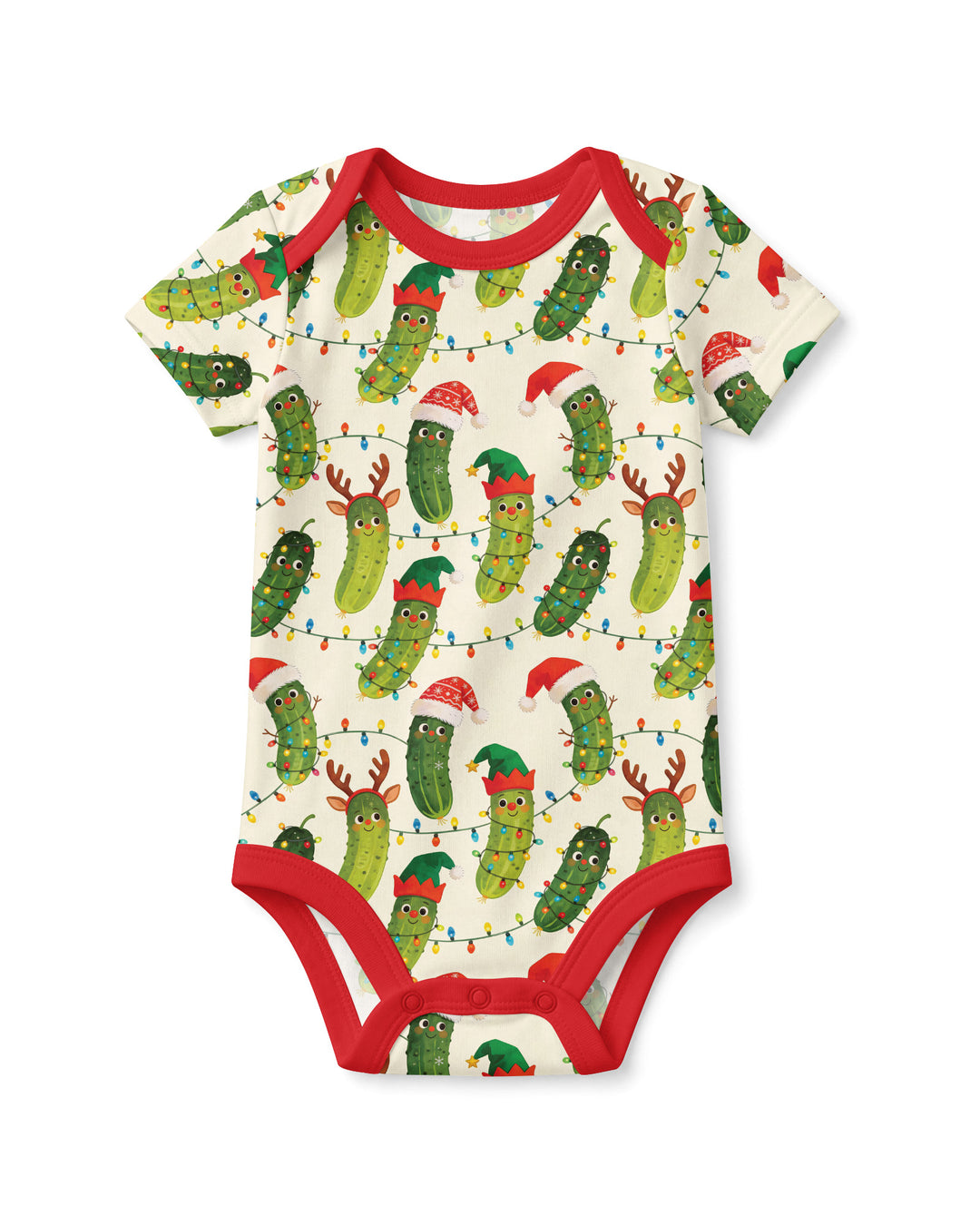Cheerful Christmas Pickle Bamboo Bodysuit