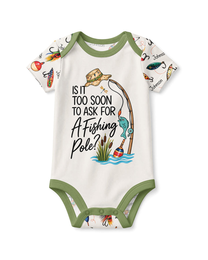 Custom Name Is It Too Soon to Ask for a Fishing Pole Bamboo Bodysuit
