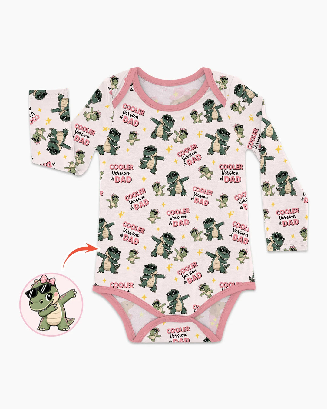 Cool Dino Daddy & Me Matching Bamboo Bodysuit