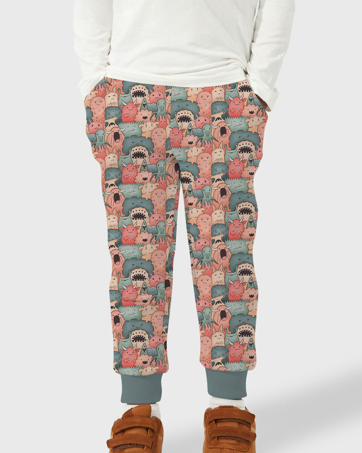 Cute Monster Crowd Bamboo Jogger