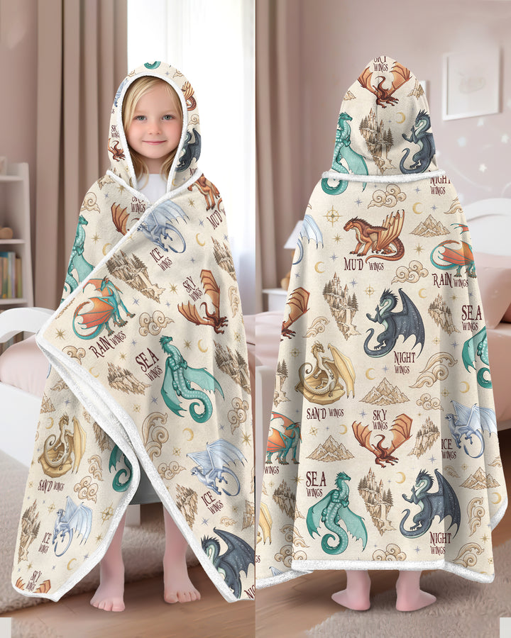 Elemental Dragons Bamboo Wearable Hooded Blanket