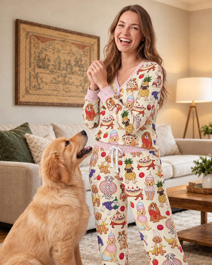 Sweet Treat Pups Bamboo Women Pajama Set
