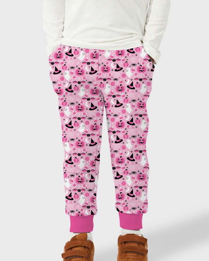 Cute Pink Halloween Ghost Pumpkin Witch Bamboo Jogger