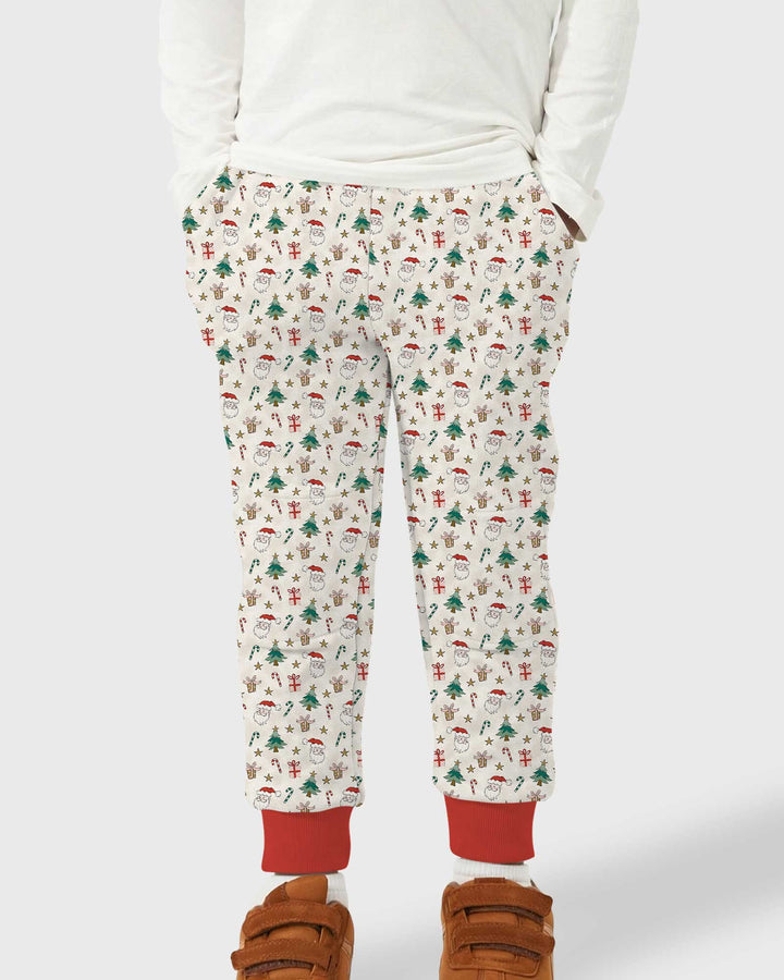 Vintage Santa Christmas Doodles Bamboo Jogger