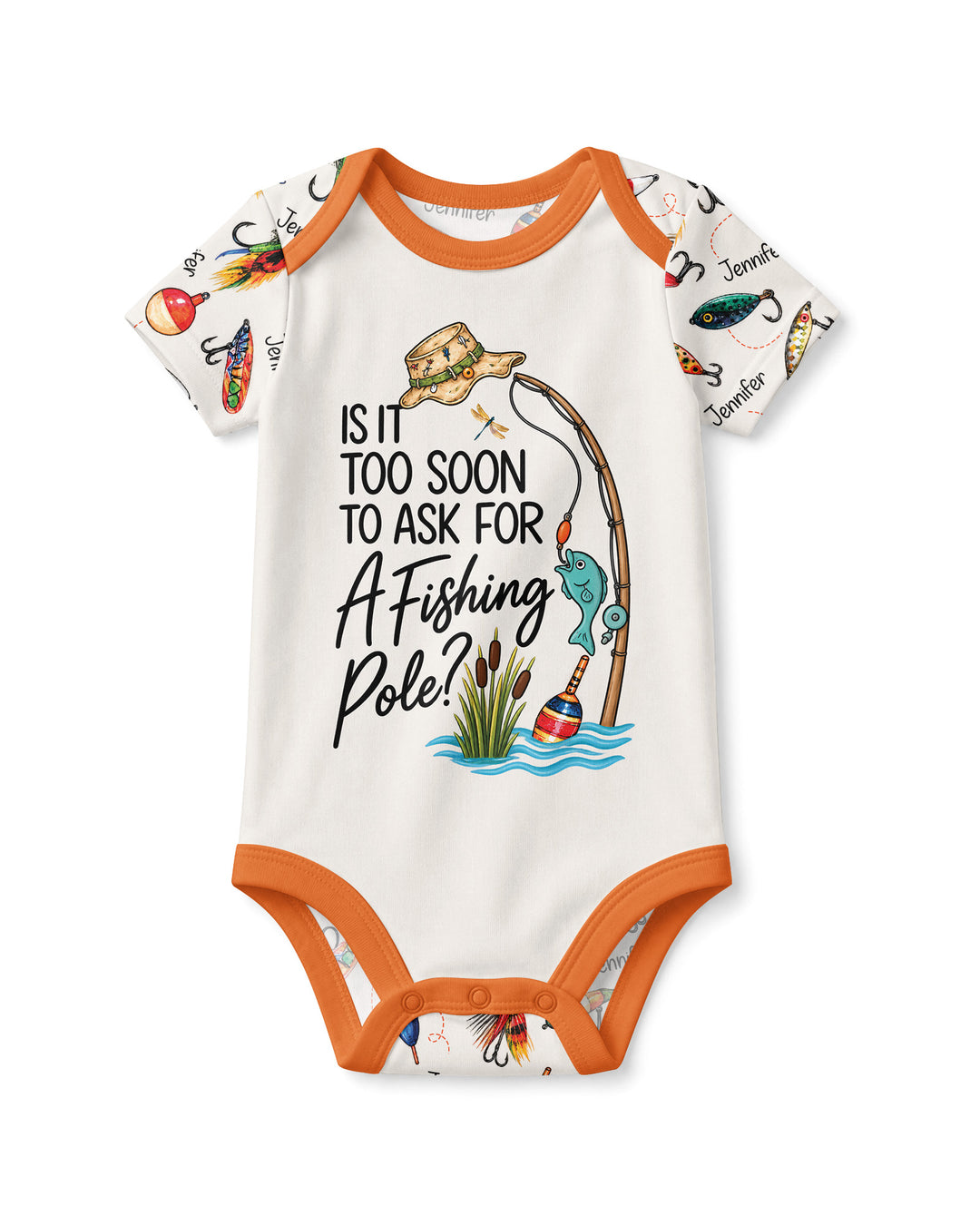 Custom Name Is It Too Soon to Ask for a Fishing Pole Bamboo Bodysuit