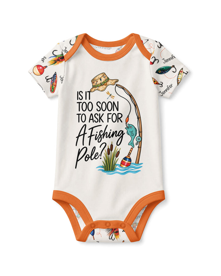Custom Name Is It Too Soon to Ask for a Fishing Pole Bamboo Bodysuit