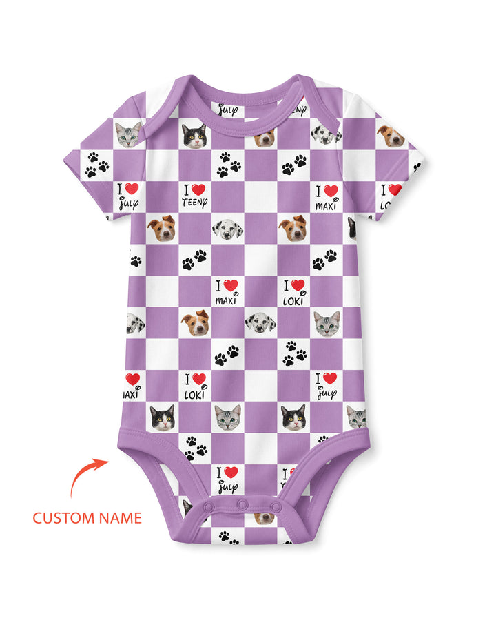 Custom Photo I Love My Best Friend Dog/Cat Bamboo Bodysuit