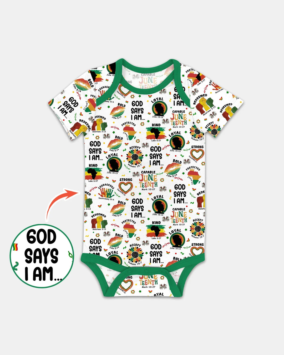 God Says I Am Juneteenth Bamboo Bodysuit