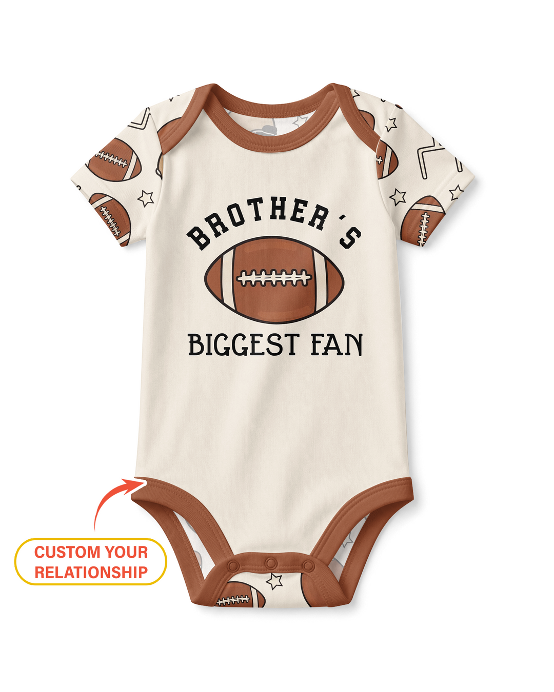 Personalized Football Brother's Biggest Fan Bamboo Bodysuit