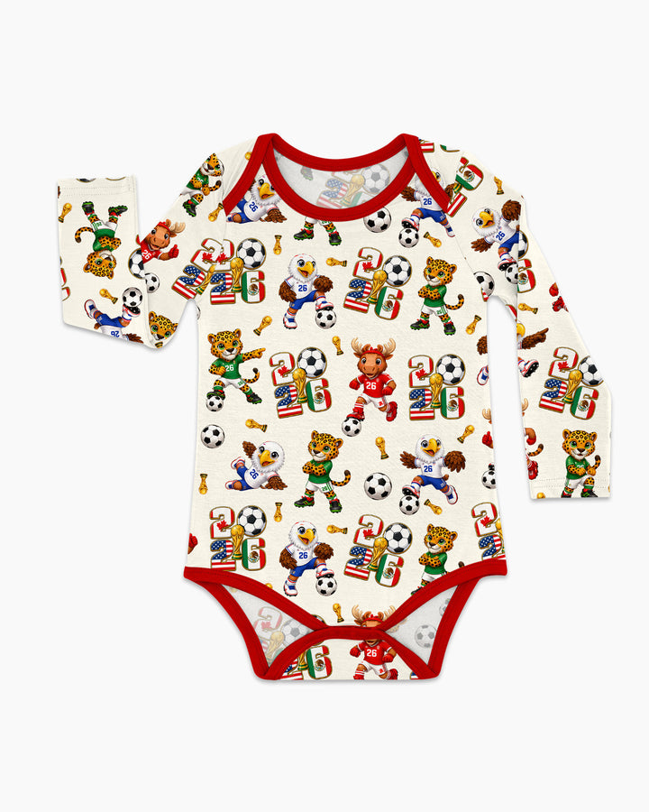 Cute Soccer Mascots USA CAN MEX Bamboo Bodysuit