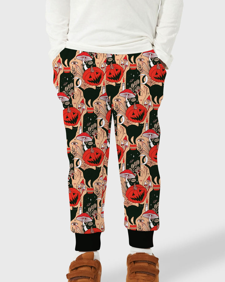 Black Cat And Pumpkin Halloween Bamboo Jogger