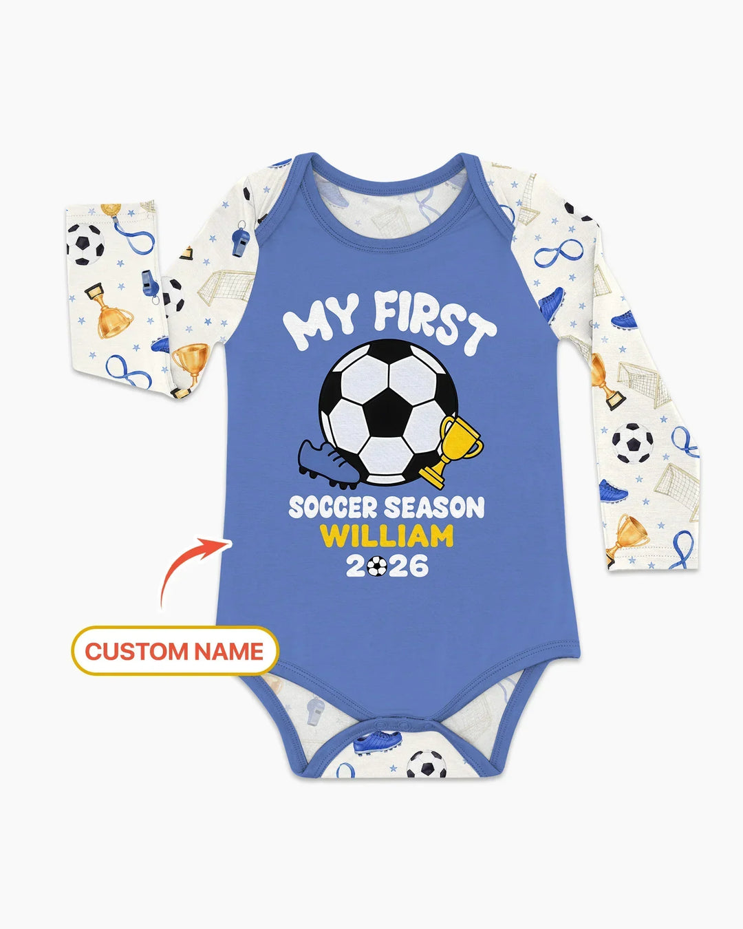 Custom Name My First Soccer Season Bamboo Bodysuit