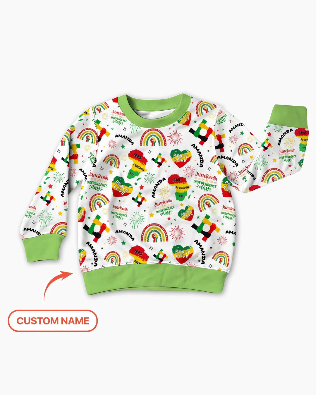 Custom Name Juneteenth Is My Independence Day Bamboo Crewneck Sweatshirt