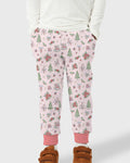 Watercolor Pink Christmas Holidays Christmas Tree Gifts Candy Cane Bamboo Jogger