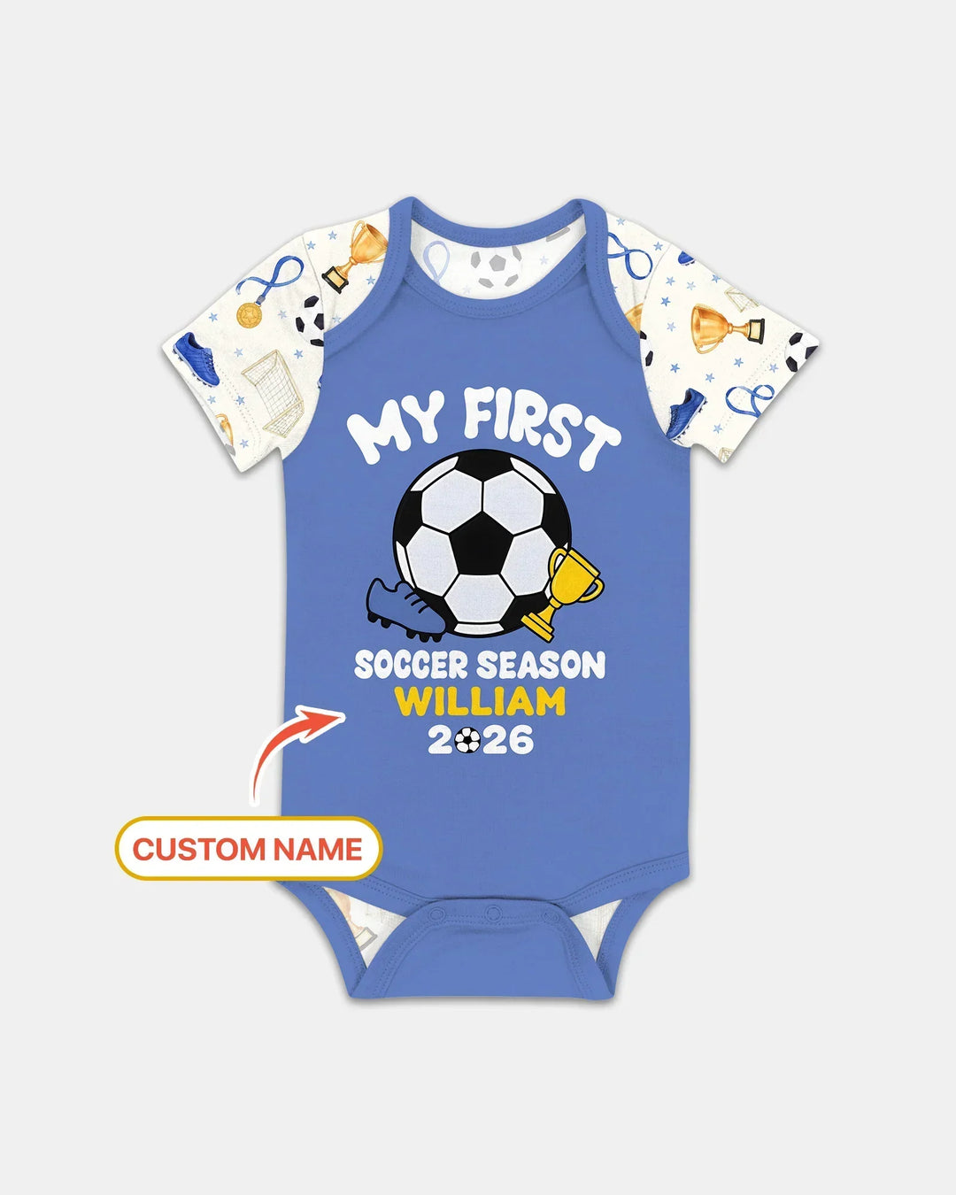 Custom Name My First Soccer Season Bamboo Bodysuit