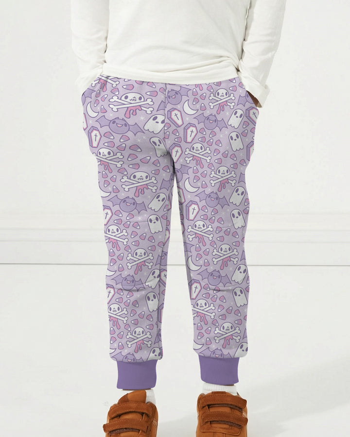 Cute Ghost Halloween Pastel Purple Spooky Bamboo Jogger