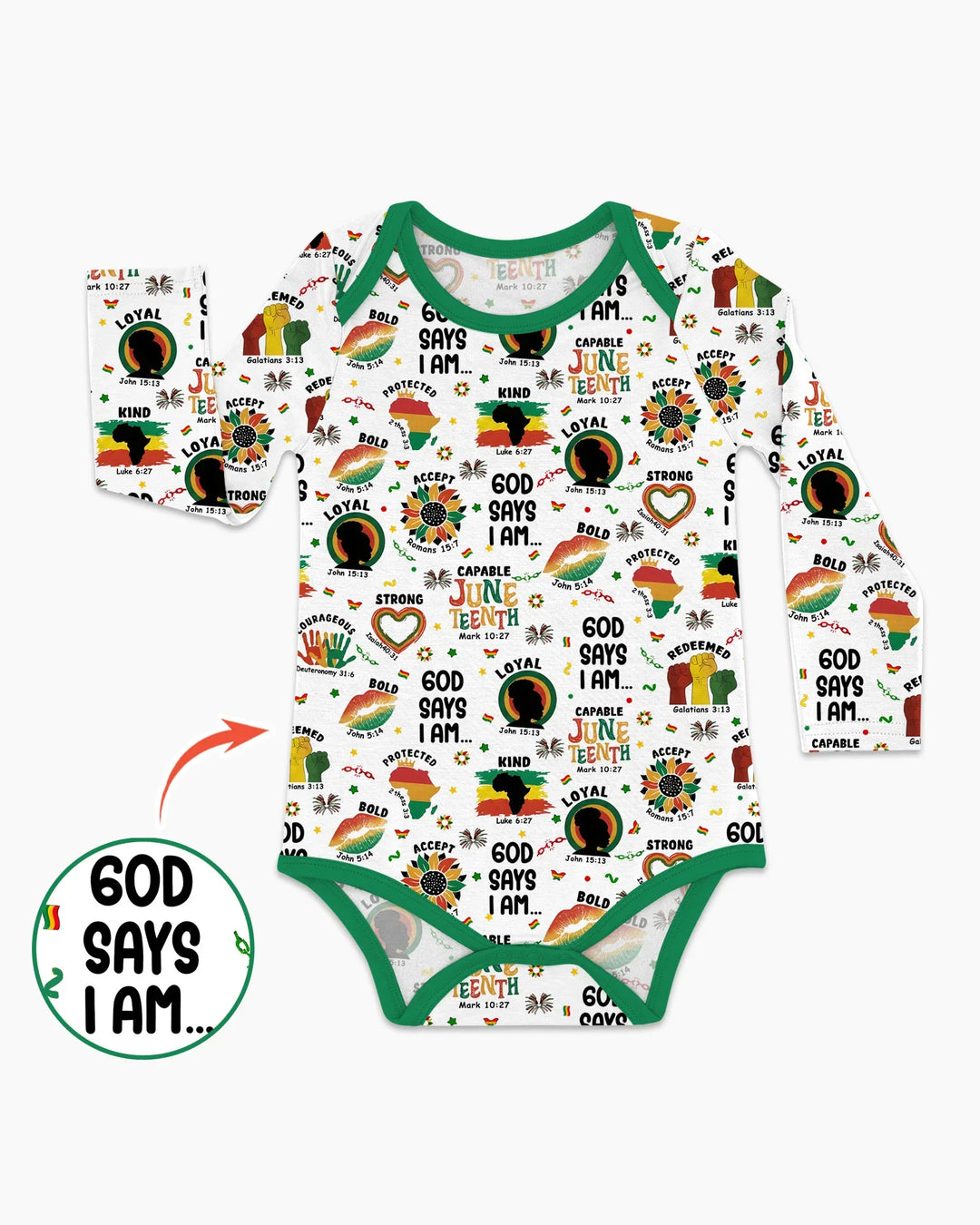 God Says I Am Juneteenth Bamboo Bodysuit