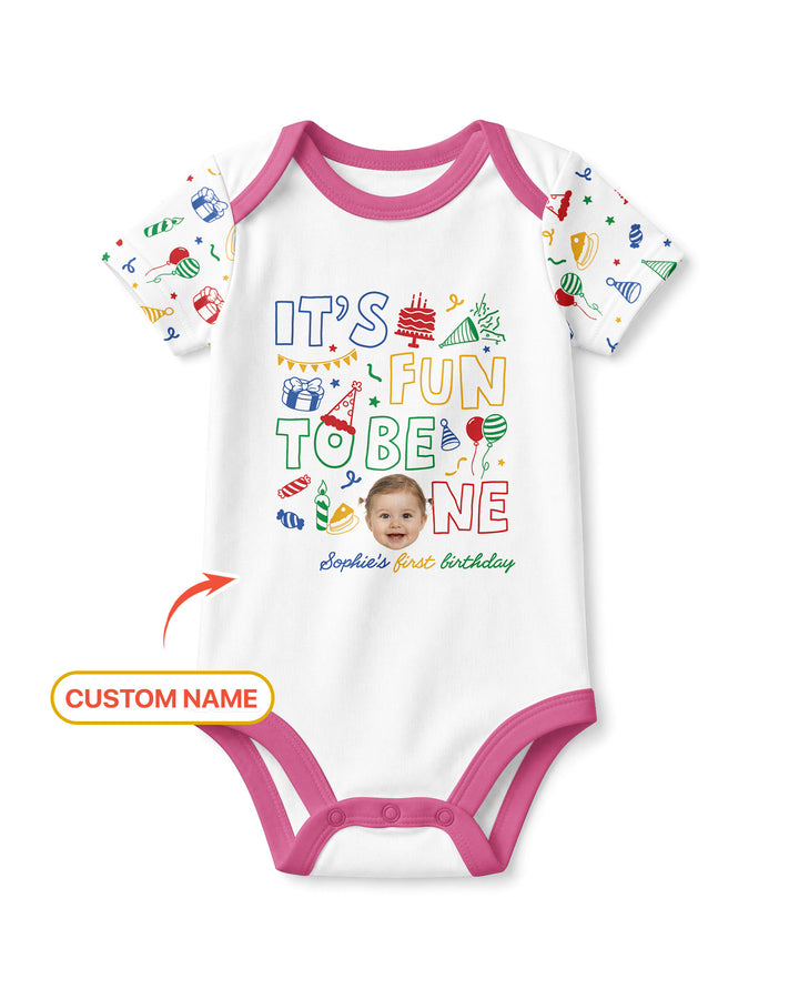 Custom Photo It's Fun To Be One Bamboo Bodysuit