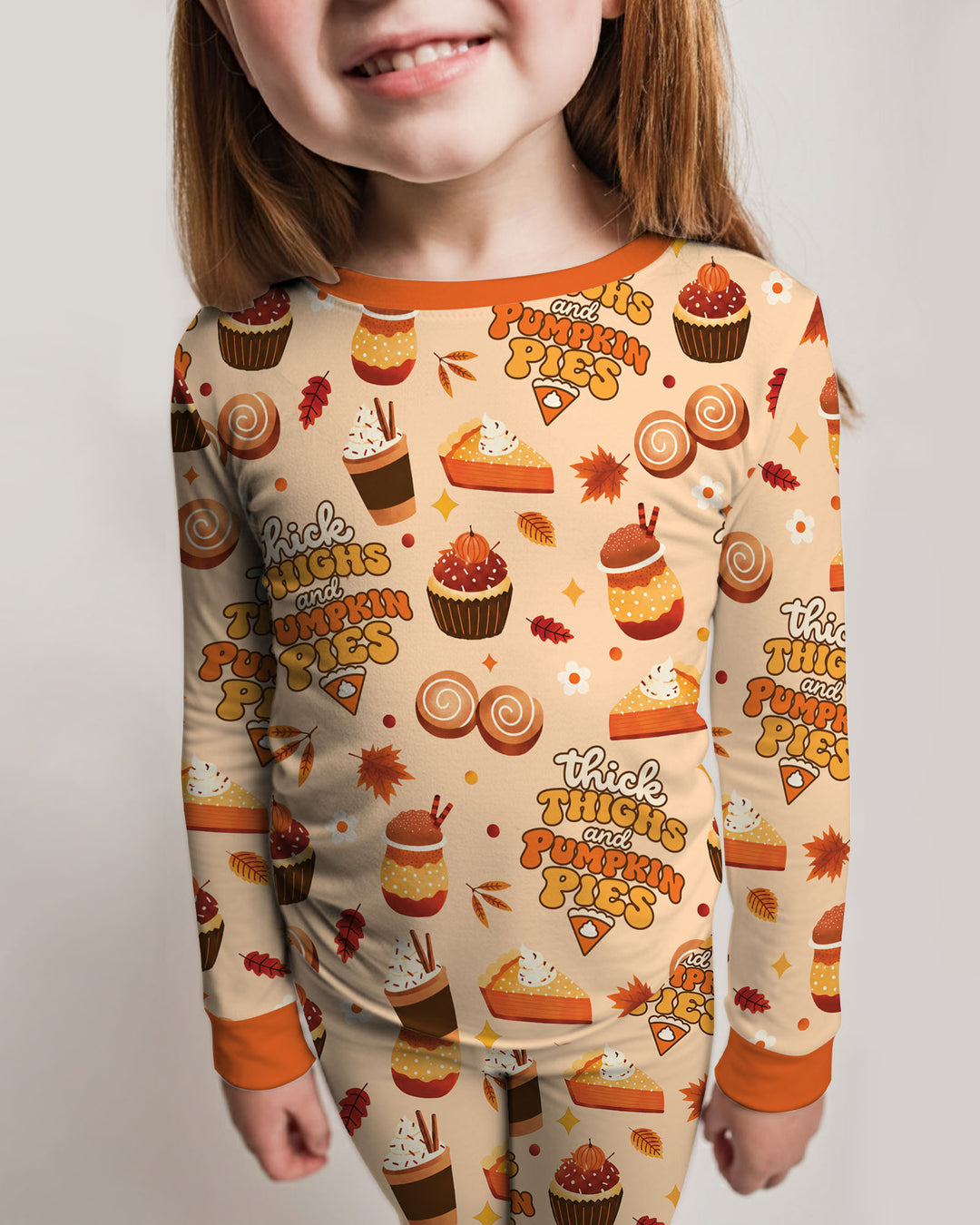 Thick Thighs and Pumpkin Pies Bamboo Two Piece Long Sleeve Pajama Set