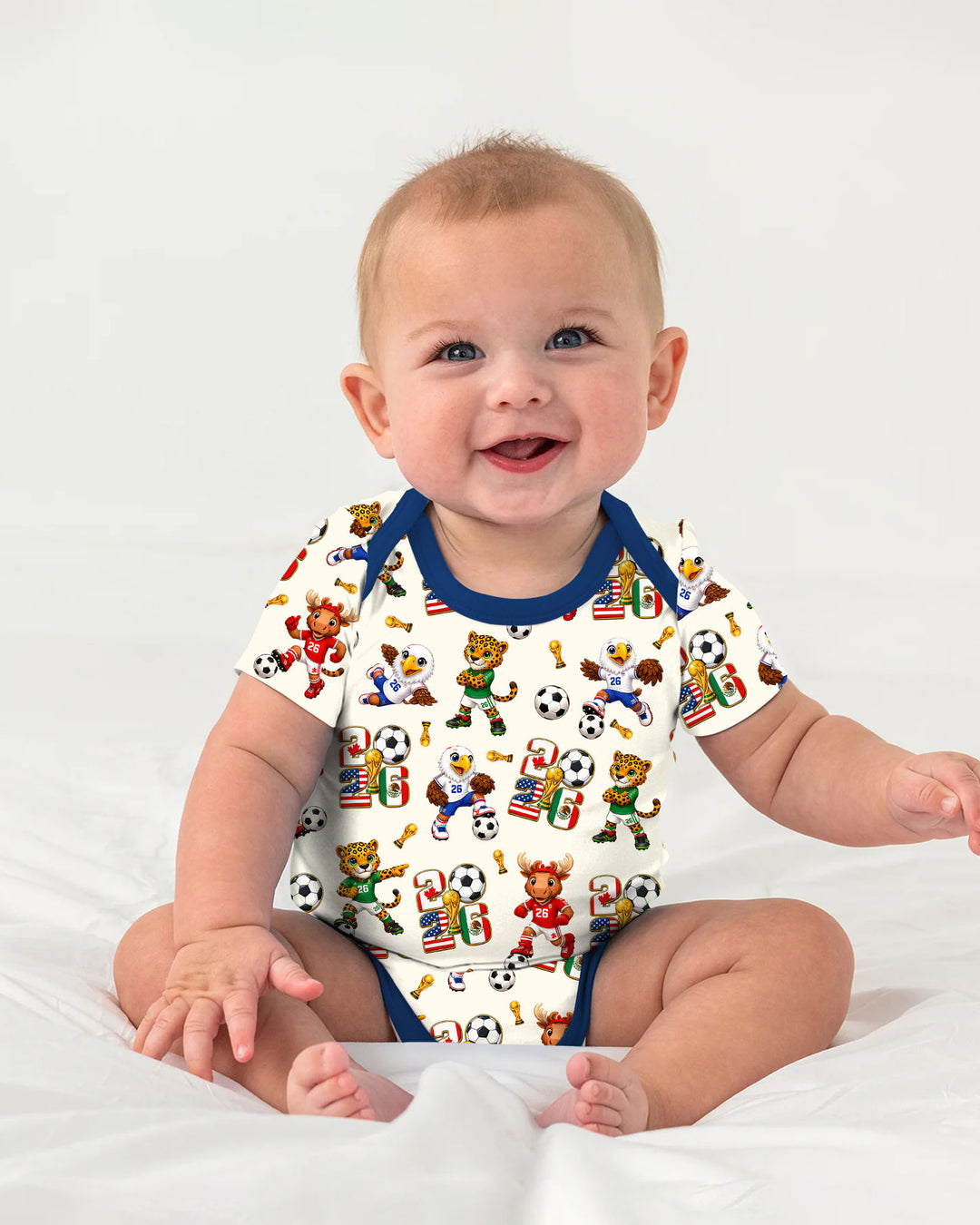 Cute Soccer Mascots USA CAN MEX Bamboo Bodysuit