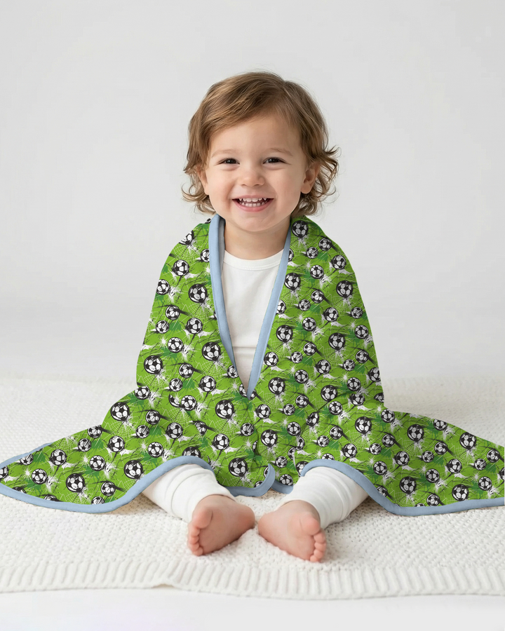 Green Soccer Energy Bamboo Blanket