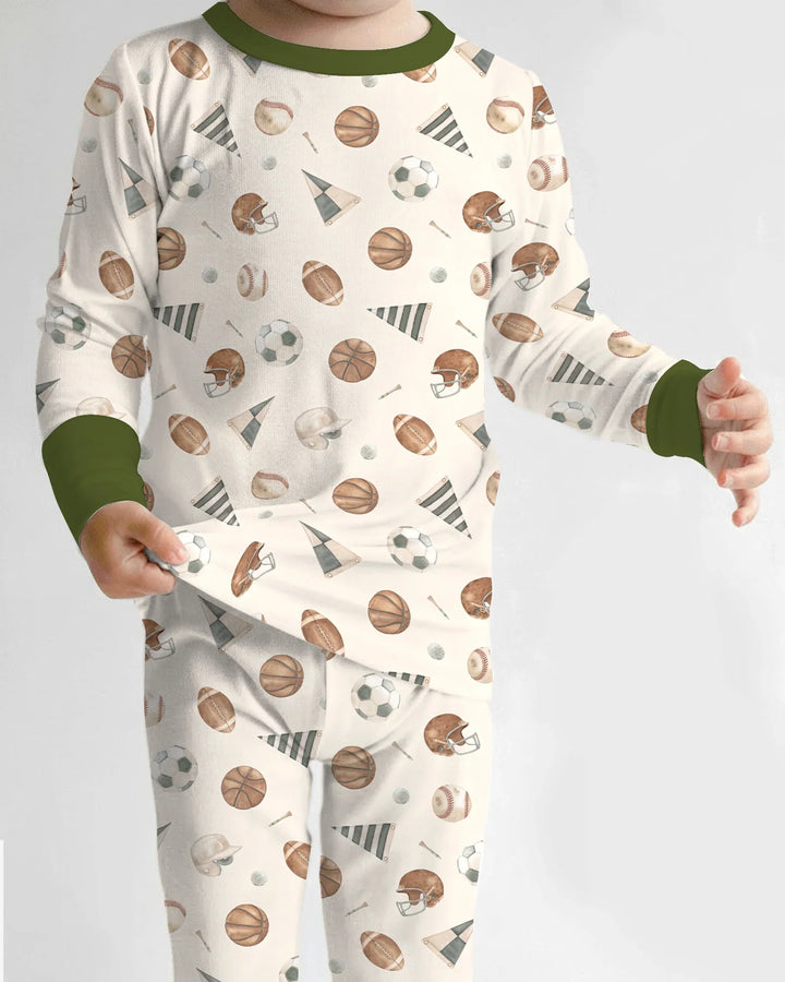 Little League Bamboo Two Piece Long Sleeve Pajama Set