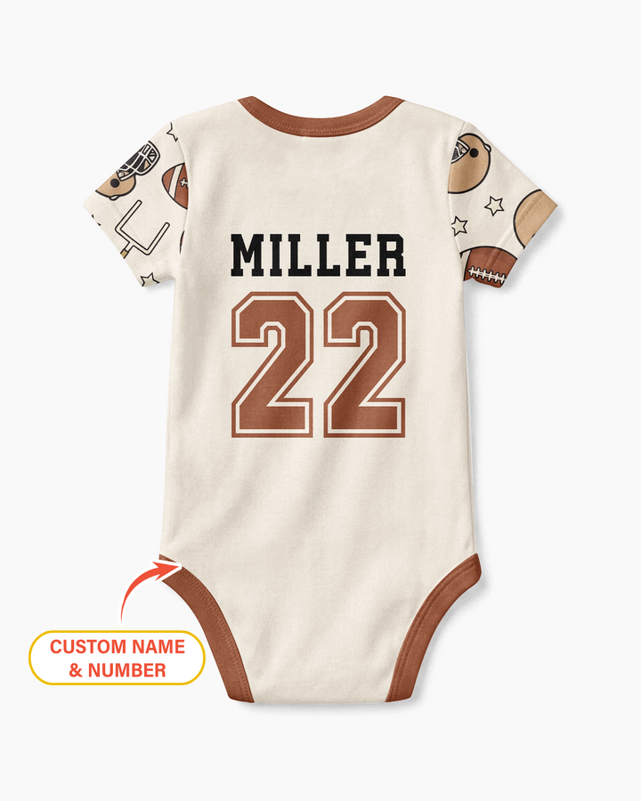 Personalized Football Brother's Biggest Fan Bamboo Bodysuit