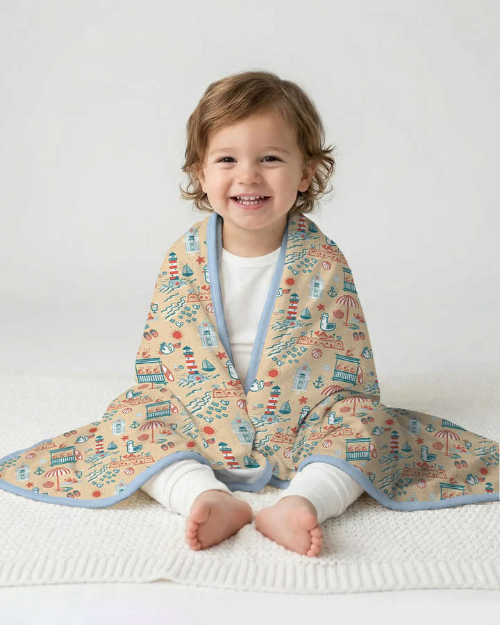 Seaside Storybook Days Bamboo Blanket