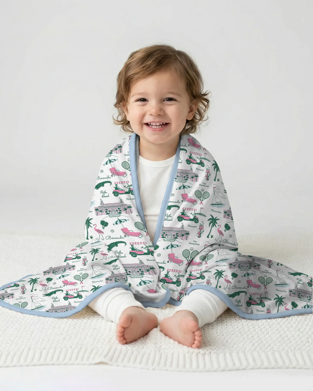 Preppy Palm Getaway Bamboo Blanket