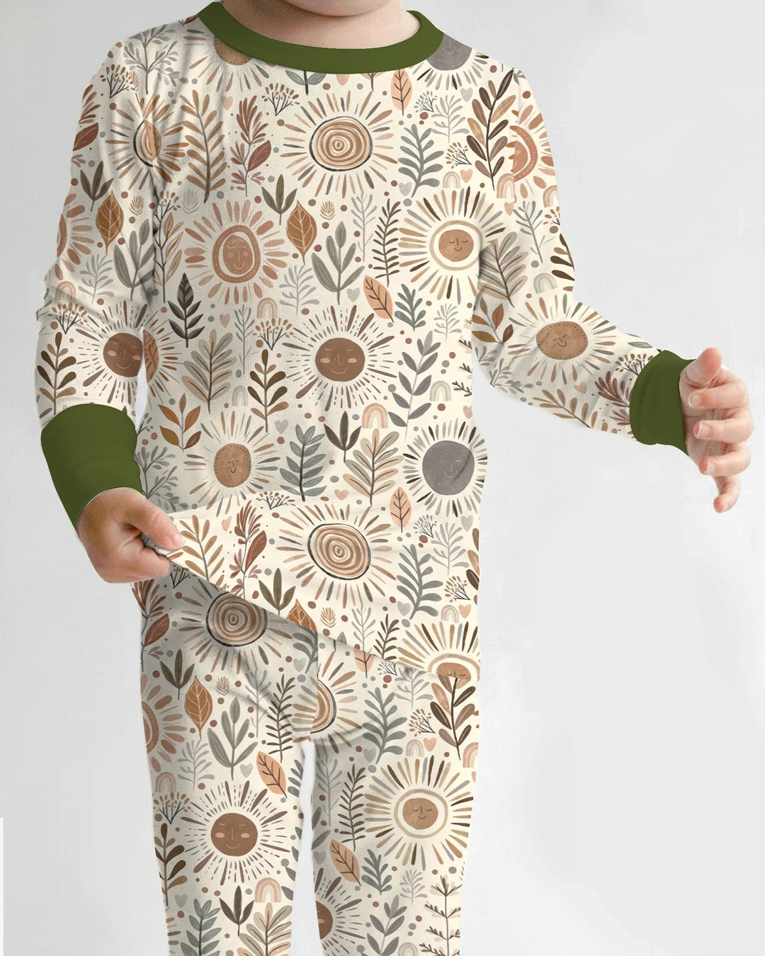 Boho Sunshine Garden Bamboo Two Piece Long Sleeve Pajama Set