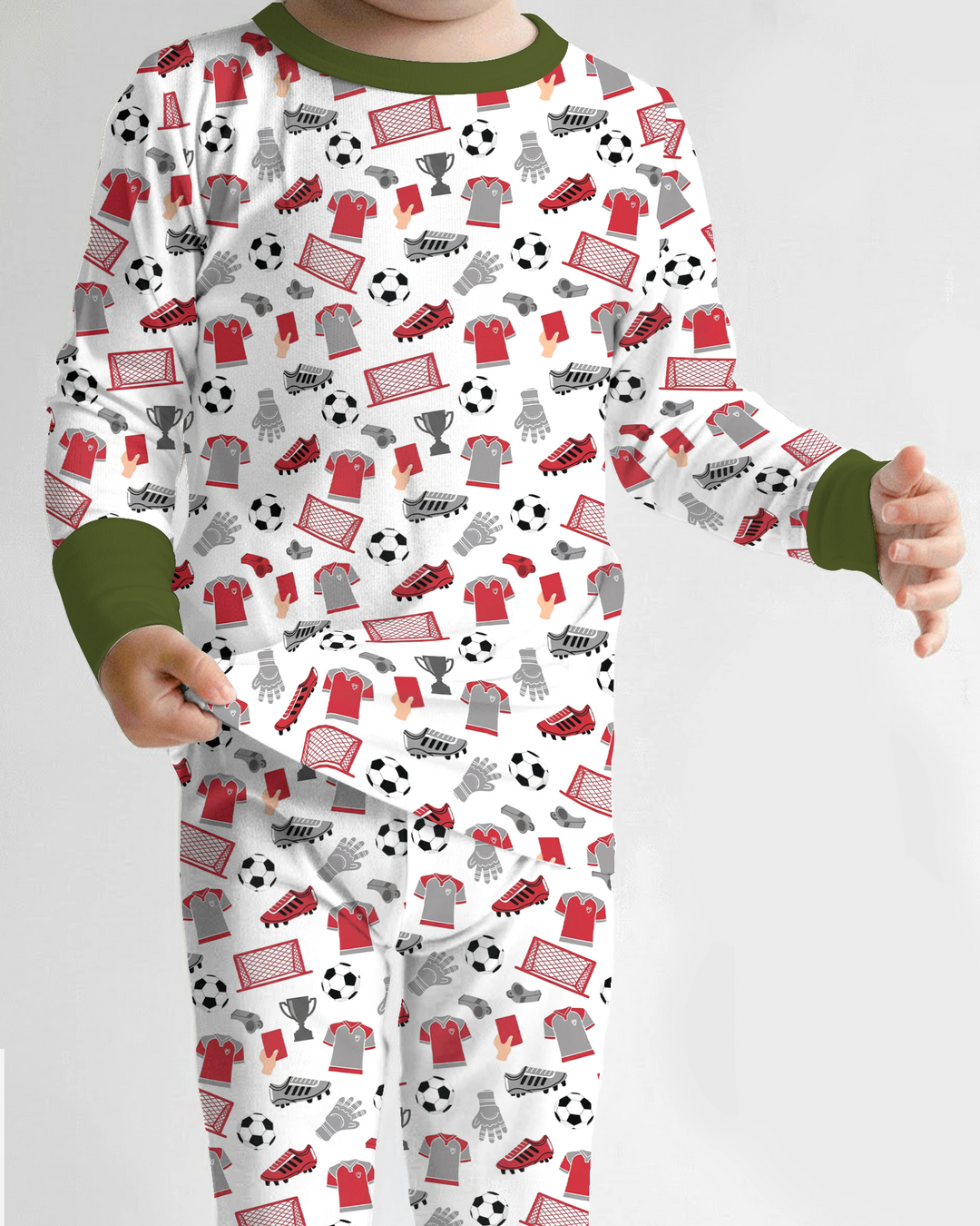 Soccer Gear Bamboo Two Piece Long Sleeve Pajama Set