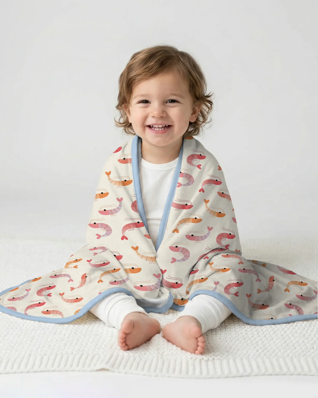 Sweet Shrimp Parade Bamboo Blanket