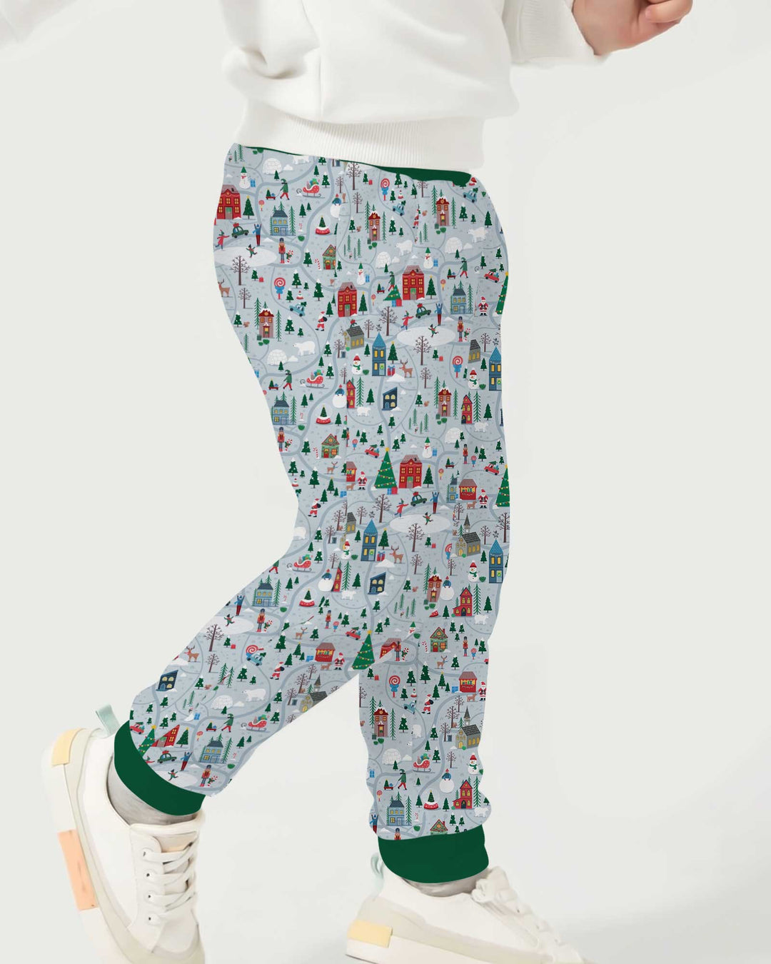 Snowy Christmas Village Map Bamboo Jogger