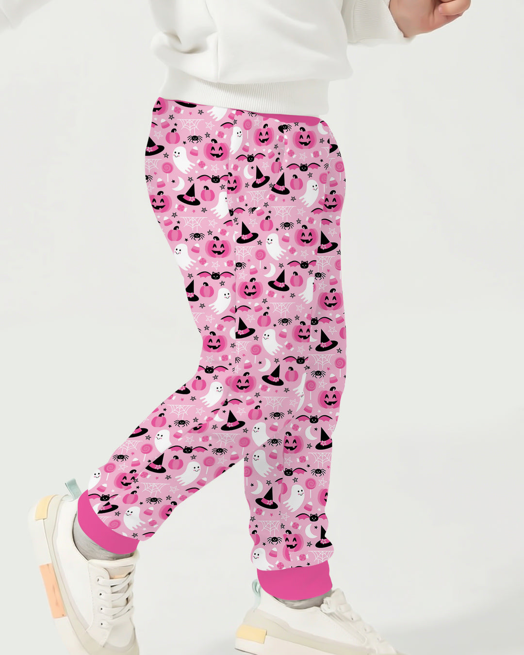 Cute Pink Halloween Ghost Pumpkin Witch Bamboo Jogger