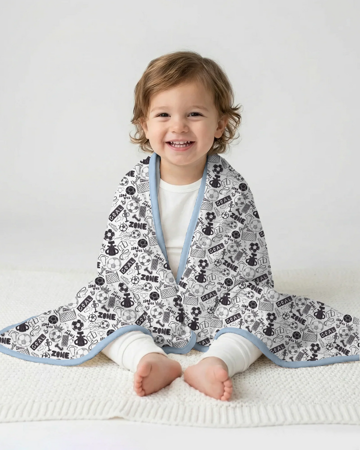 Soccer Doodle Bamboo Blanket