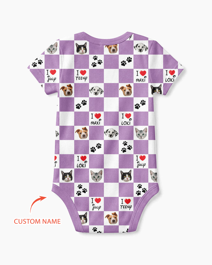 Custom Photo I Love My Best Friend Dog/Cat Bamboo Bodysuit