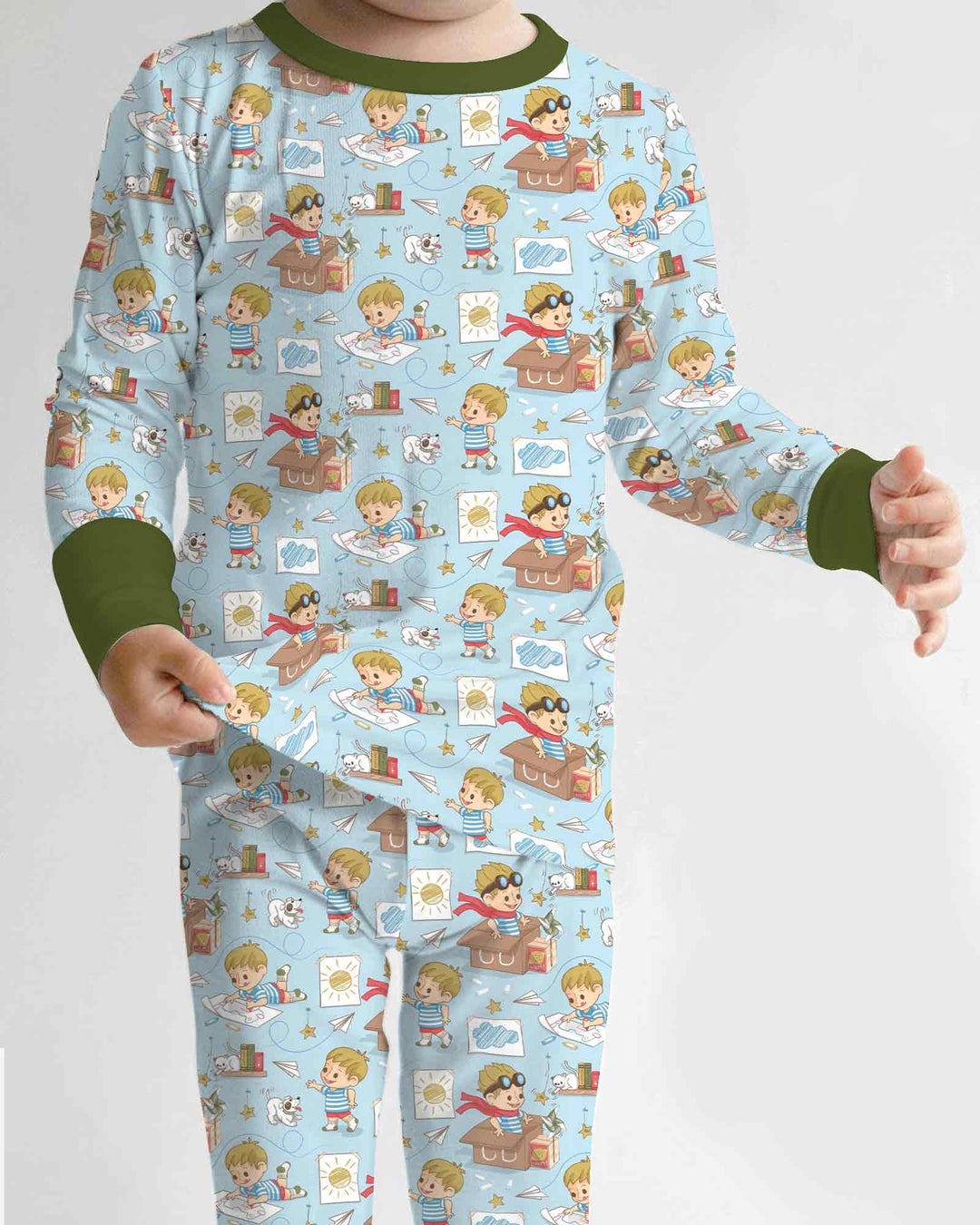 Tiny Explorer Tales Bamboo Two Piece Long Sleeve Pajama Set