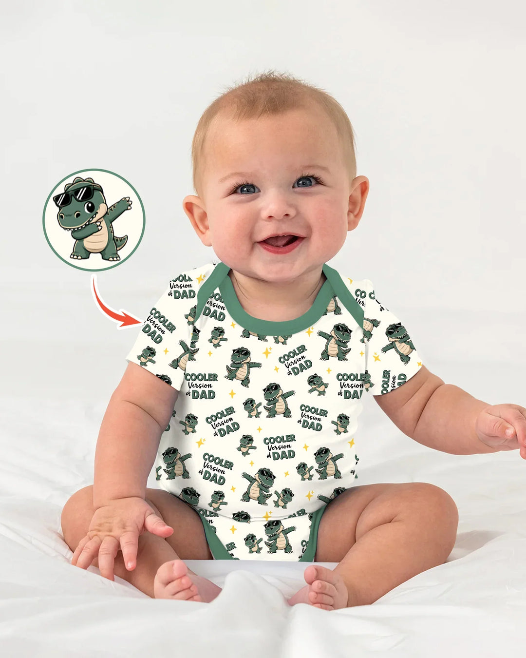 Cool Dino Daddy & Me Matching Bamboo Bodysuit